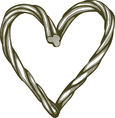 hand illustrated liquorice heart
