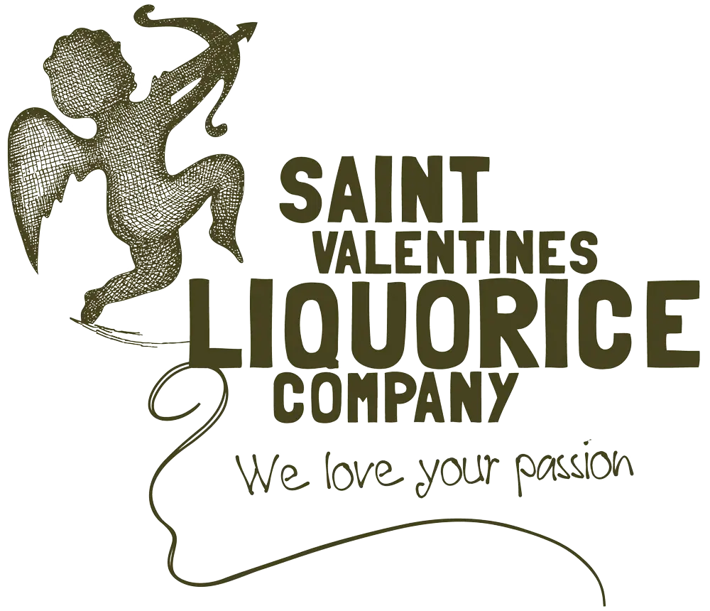 saint valentines liquorice company logo