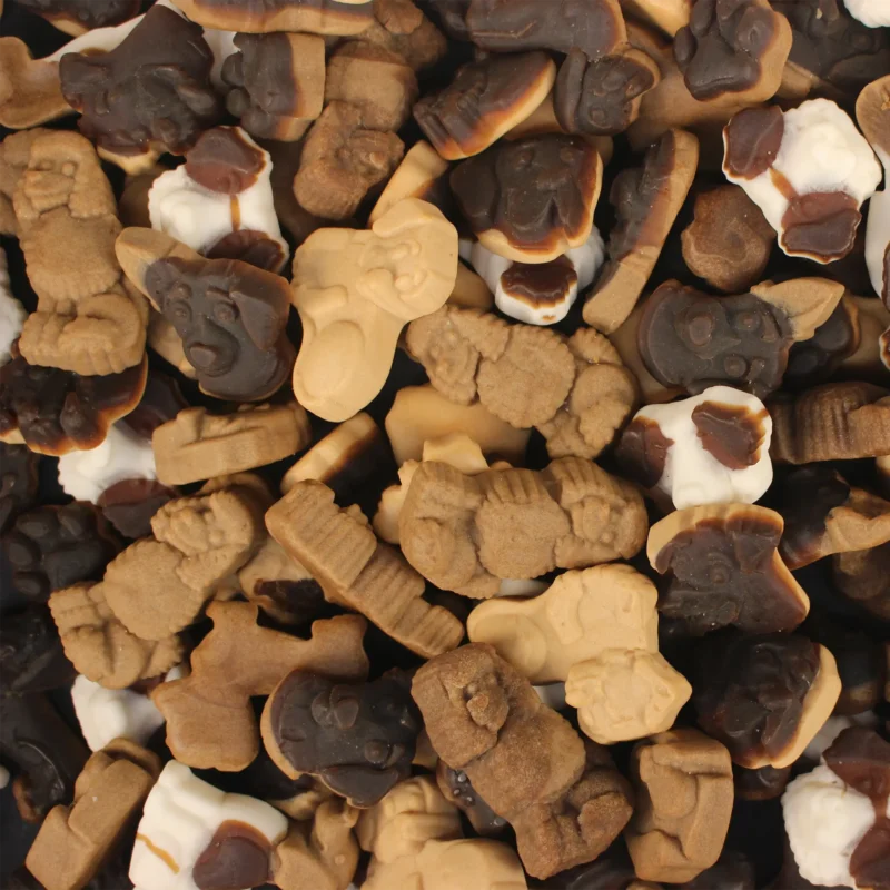 Katja Trouwe Rakkers - vegan soft gummy & foam liquorice mix in fun dog shapes