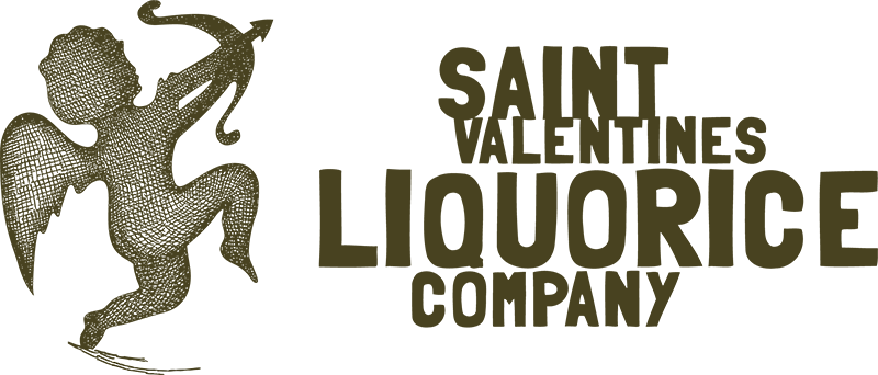 saint valentines liquorice company logo