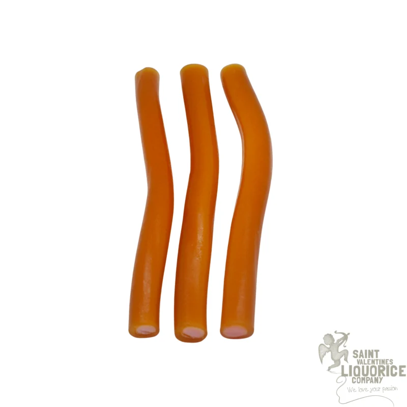 apricot-3.1 Apricot candy sticks โ three soft orange Swedish candy sticks with pink fondant centres