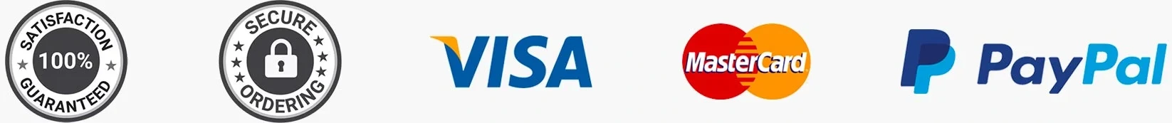 Secure checkout with Visa, Mastercard and PayPal
